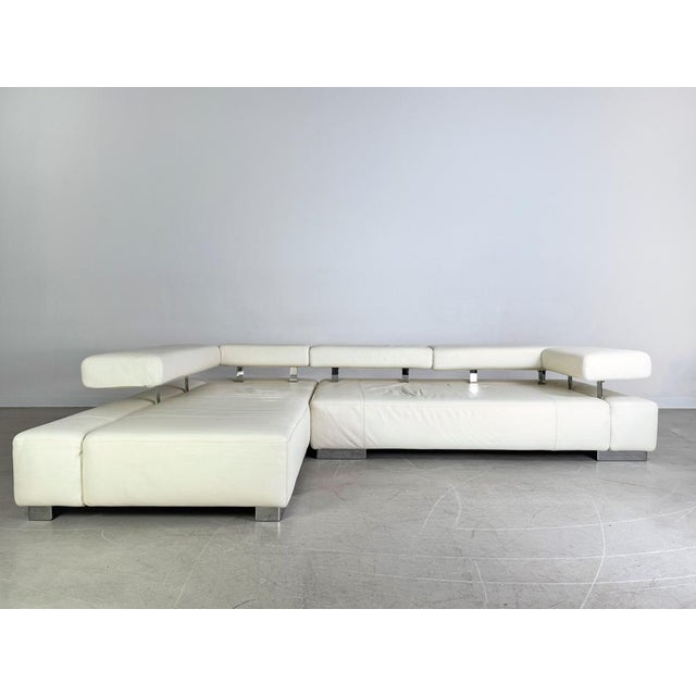 Beige Corner Sofa in Leather from Brühl For Sale - Image 8 of 14