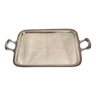 Silver Plated Manning Bowman and Company Monogrammed Serving Tray by Meriden, Connecticut For Sale