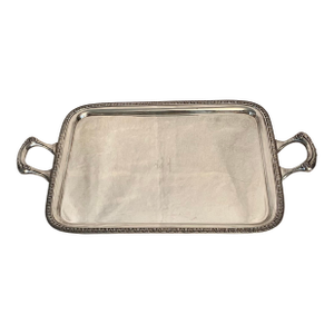 Vintage Silver Plated Manning Bowman and Company Monogrammed Serving Tray by Meriden, Connecticut