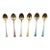 Mid-20th Century Norwegian Gilt, Sterling Silver, and Enamel Demitasse Spoons - Set of 6 For Sale