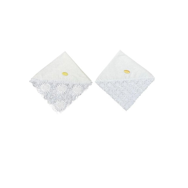 Austrian Lace and Linen Handkerchief-a Pair For Sale - Image 9 of 11
