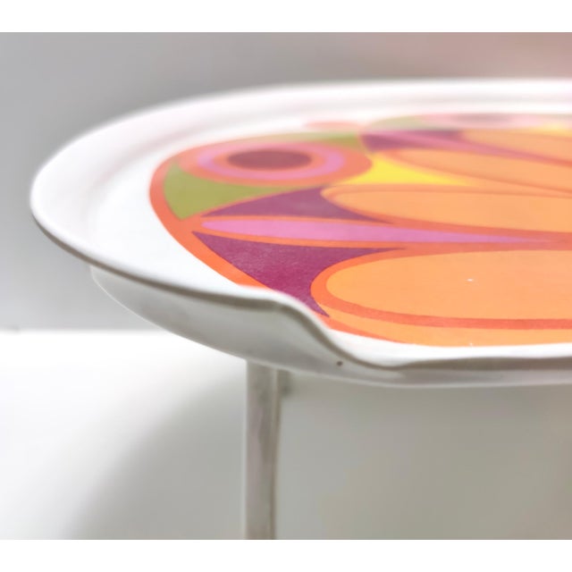 Modernist Floral Bean-Shaped Plastic Bed Tray, Italy, 1970s For Sale - Image 10 of 15