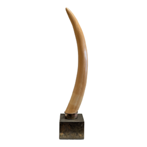 Hollywood Regency Faux Tusk Sculpture on Metal Base