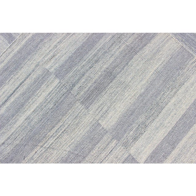 Large Kilim in Variegated Striped With Modern Design 9'10 X 13'2 For Sale - Image 9 of 11