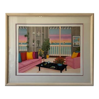 1980's Fanch Ladan Serigraph "St. Tropez For Sale