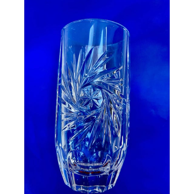 Glass Vintage Cut Crystal Sunburst Designed Highballs - Set of 6 For Sale - Image 7 of 8