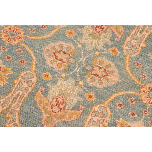 Classic Ziegler Green Beige Hand-Knotted Wool Rug - 5'2'' X 6'8'' For Sale In New York - Image 6 of 8