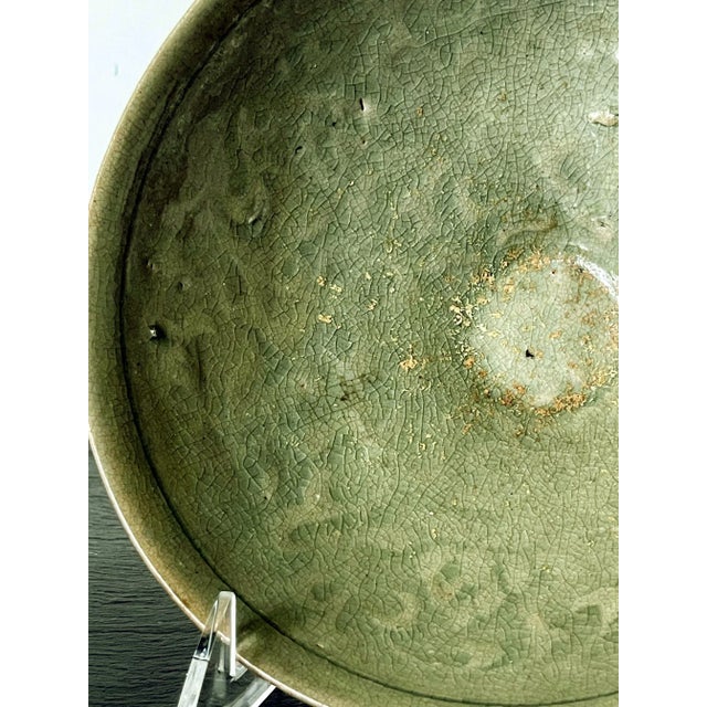 Antique Korean Ceramic Bowl with Incised Design For Sale - Image 12 of 13