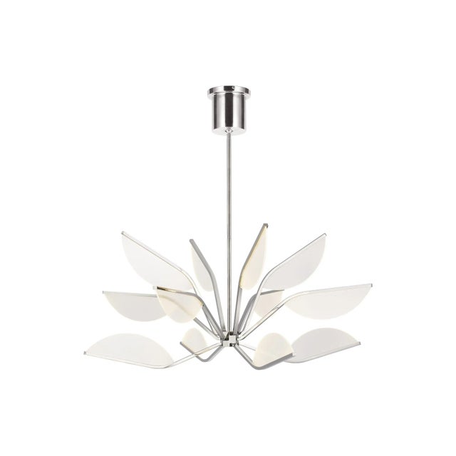 The Belterra chandelier by Sean Lavin for Tech Lighting is inspired by the lotus flower. Petal-shaped LED light guides...