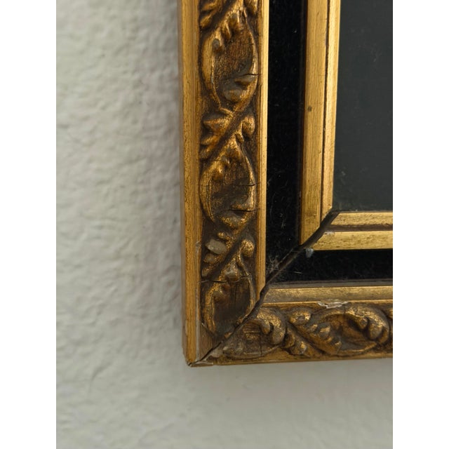 Wood Vintage English Tudor Lady Verney Brass Rubbing, 1547, Ornate Gilt Frame For Sale - Image 7 of 8