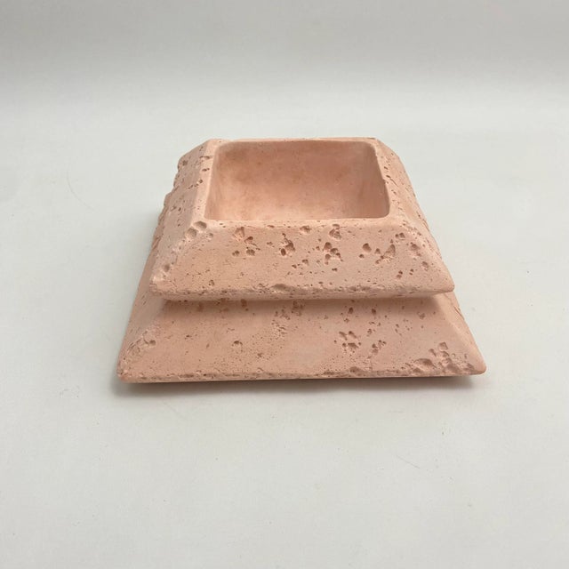 Pink 1985 Jaru Stone Ceramic Stepped Catchall For Sale - Image 8 of 13