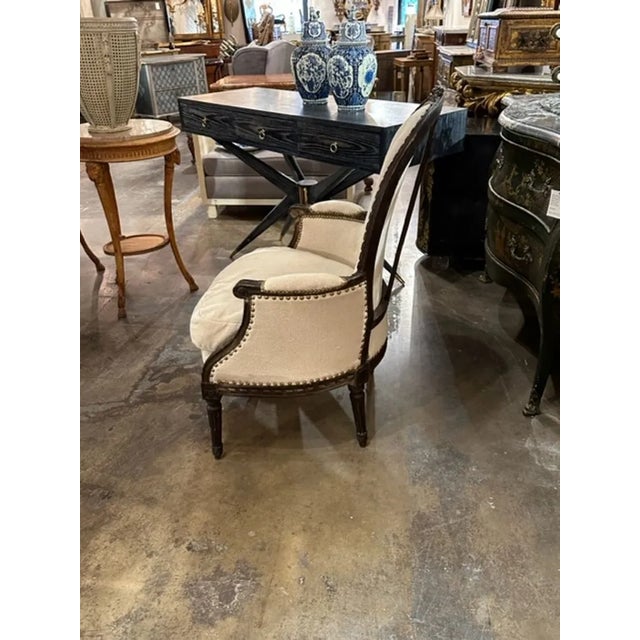 French Louis XVI Oak Bergere For Sale In Dallas - Image 6 of 6