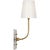 Thomas O'Brien for Visual Comfort Signature Hulton 17" Cordless Single Sconce in Hand-Rubbed Antique Brass with White Glass Shade For Sale - Image 11 of 14