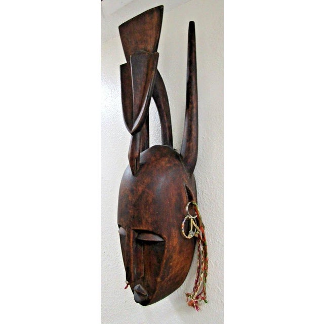 Early 20th Century Authentic Large Hand-Carved Wooden Bamana N'tomo Mask From Mali, West Africa For Sale - Image 4 of 13