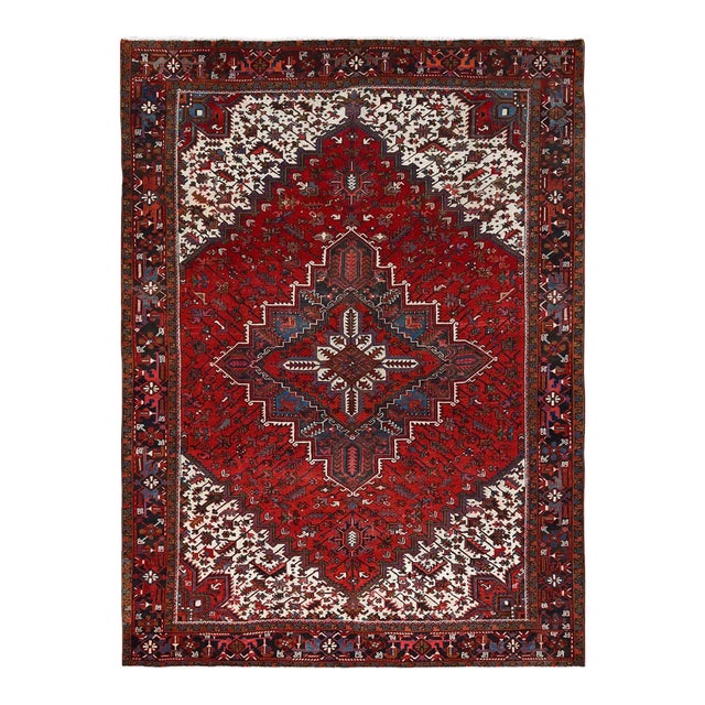 1960s Red Semi Antique Oriental Rug For Sale