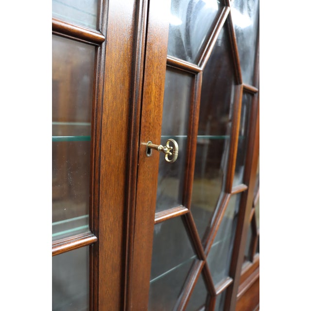 Wood Henkel Harris Virginia Galleries Genuine Mahogany Two-Piece Breakfront China Cabinet For Sale - Image 7 of 17