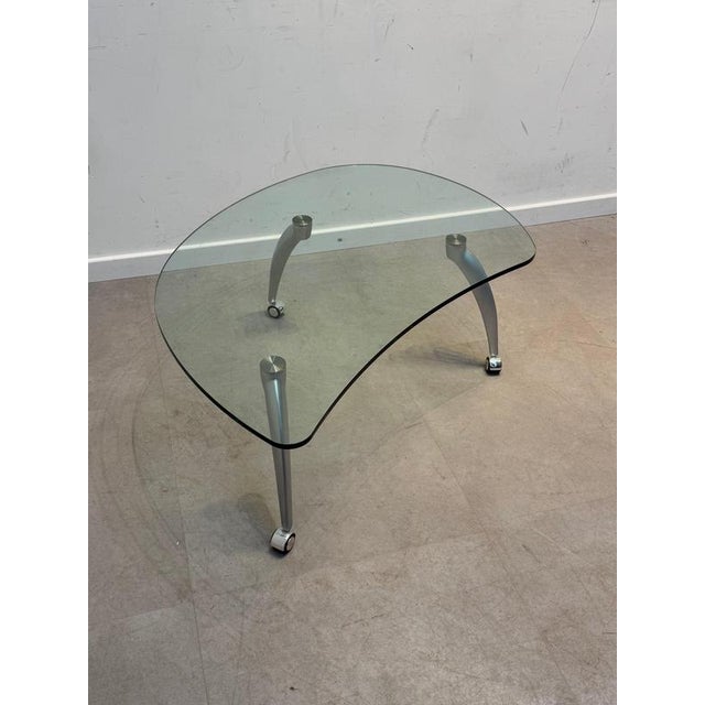 Glass Coffee Table on Wheels by Rolf Benz For Sale - Image 3 of 7