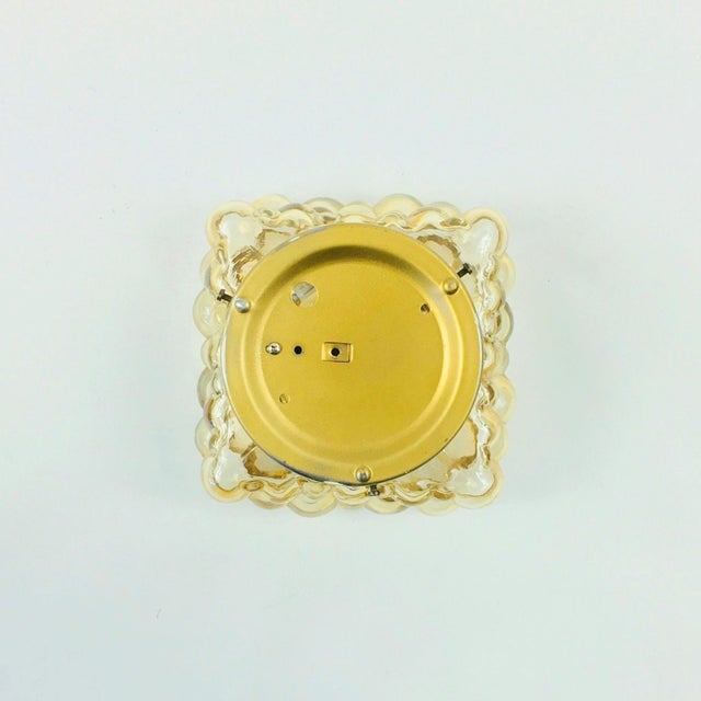 Metal Mid-Century Modern Amber Bubble Glass Wall Light by Helena Tynell for Limburg, Germany, 1960s For Sale - Image 7 of 9