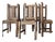 Set of Six 1960s Rustic French Oak Dining Chairs With Rush Seats For Sale