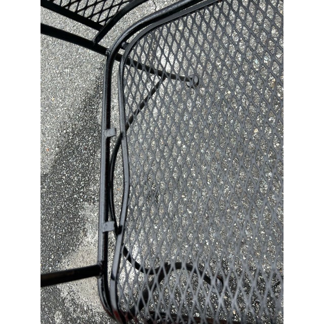 1960s Wrought Iron Patio Set Table and 4 Barrel Chairs For Sale - Image 9 of 11