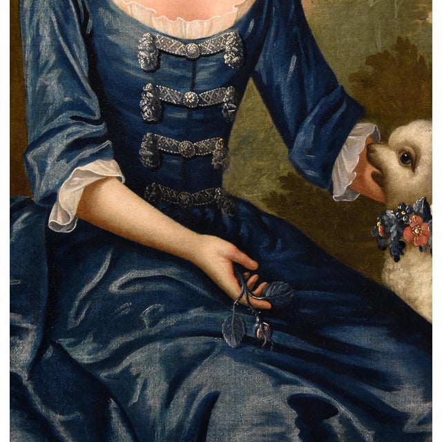 Rococo After George Knapton, Portrait of Lady, 1750, Oil on Canvas, Framed For Sale - Image 3 of 16