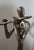 Modern Abstract Cast Aluminum Jazz Musician Sculptures, Set of 2, Silver Metal Figurines, Flute & Guitar Players Contemporary Music Decor 16” Statues For Sale - Image 9 of 12