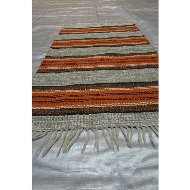 Mid-Century Modern Rag Rug Swedish Mid Century Vinyl For Sale - Image 3 of 7