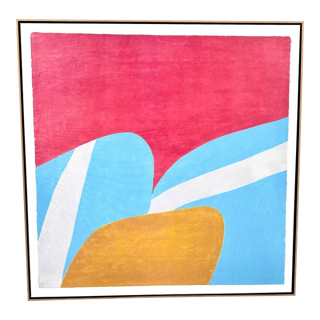 Large 42" Framed “California” After Carol Summers Print on Canvas For Sale