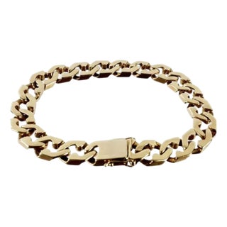 14k Solid Yellow Gold Miami Cuban Curb Link Bracelet 66 Grams For Sale