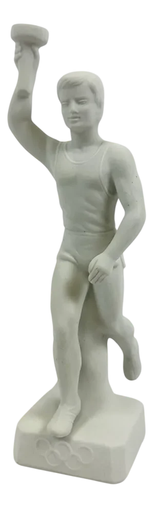 Art Deco Berlin Olympic Games Bisque Torch Bearer Runner Figurine, 1936