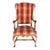 Swedish Gustavian Birch Plaid Upholstered Wingback Armchair For Sale