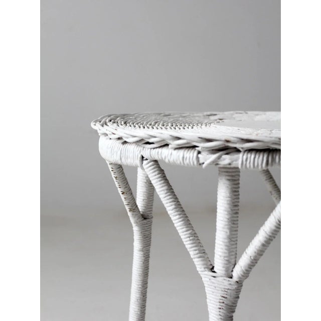 Antique White Antique White Wicker Table For Sale - Image 8 of 13