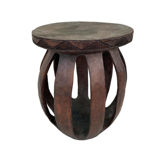African Vintage African Large Baga Stool Guinea-Bissau 19" H by 13" W For Sale - Image 3 of 6