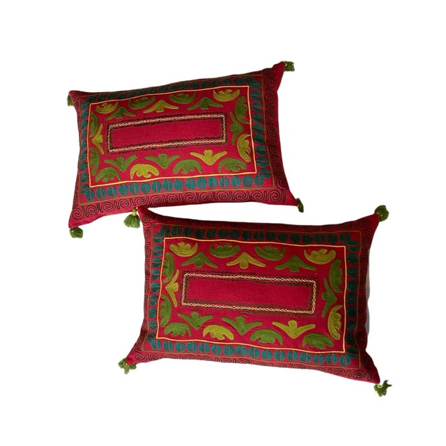 Early 21st Century Hand-Stitched Wool Tassel Throw Pillows- Set of 2 For Sale - Image 13 of 13
