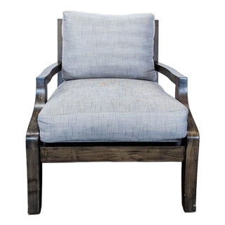 Kreiss Soho Lounge Chair With Wooden Frame and Cushions For Sale