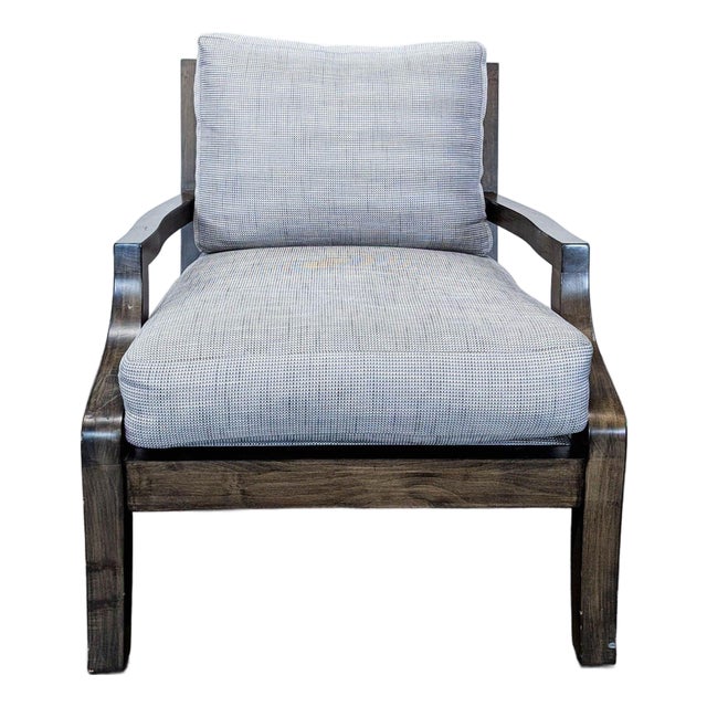 Kreiss Soho Lounge Chair With Wooden Frame and Cushions For Sale