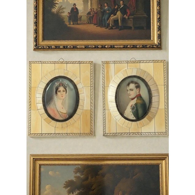 Napoleon and Josephine Portrait Miniatures, Late 19th Century - Set of 2 For Sale - Image 9 of 14