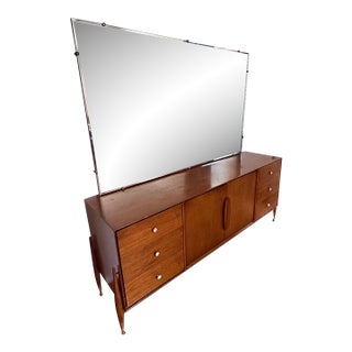 Vintage John Cameron Mid-Century Modern Dresser With Mirror For Sale