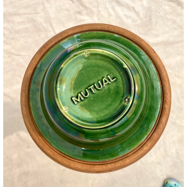 Early 20th Century Jardinière Stand With Vintage Mutual Pottery Planter For Sale - Image 11 of 12