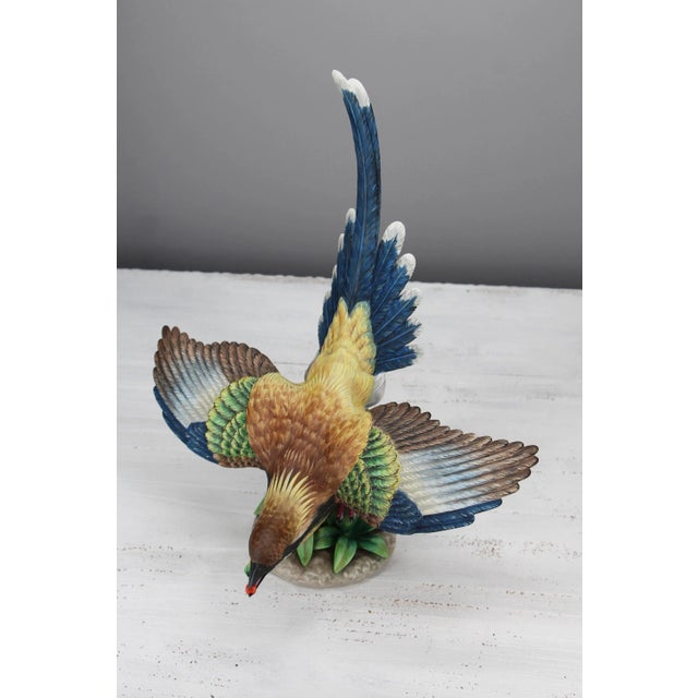 Ceramic Stunning Life-Size Blue Bird Porcelain Sculpture, 1970s, Vista Alegre, Portuguese For Sale - Image 7 of 13