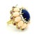 Mid-Century Modern Italian 18k Gold Lapis, Coral, Ruby & Diamond Cocktail Ring, 1970s, Size 7 For Sale - Image 3 of 18