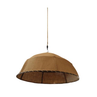Restoration Hardware Burlap Pendant Light For Sale