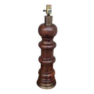 Mid 20th Century Ethan Allen Mid Century Turned Wood Table Lamp For Sale