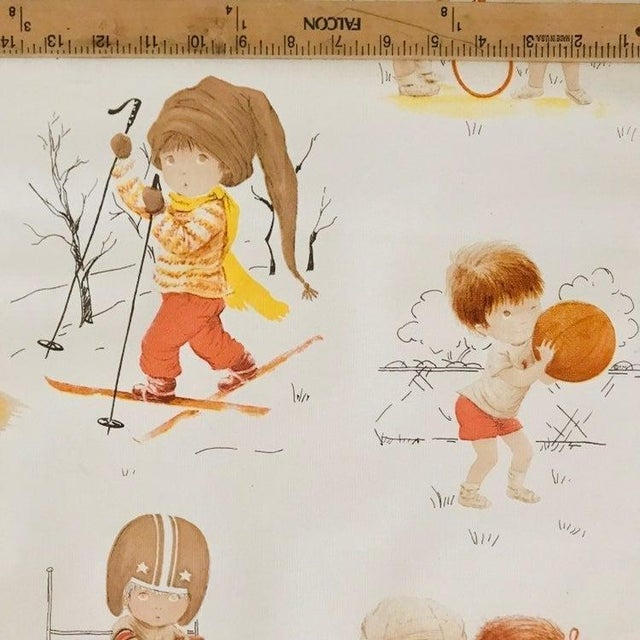 Traditional Vintage Wallpaper Fran Mar 1978 Nursery 2+ Roll Girls Bedroom Playroom 27'' W For Sale - Image 3 of 8