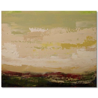 All the Vernal Green by Nicole Hyde | Oil Painting of abstract landscape in green and beige tones For Sale