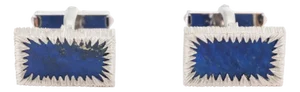 Vintage 18ct White Gold and Lapis Lazuli Cufflinks, 1970s, Set of 2