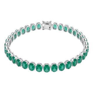 Natural 18k Gold Emerald Bracelet, 16.15ct For Sale