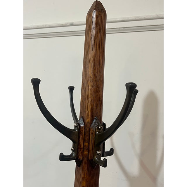 Late 19th Century Antique Mission Oak 1800's Coat Rack Coat Tree For Sale - Image 5 of 11
