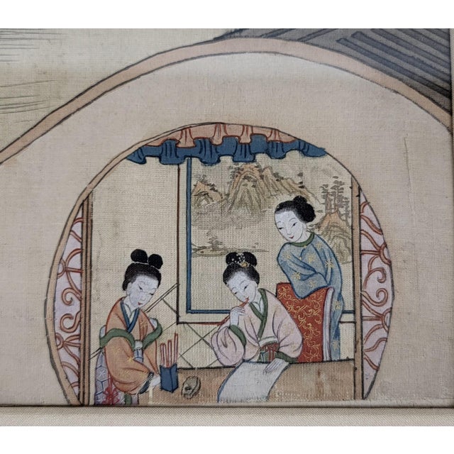 Late 19th Century 19th C Chinese Signed Ink on Silk Figural Painting For Sale - Image 5 of 10