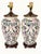 1970s Ornate Floral Ceramic Urn Table Lamps With Carved Wood Bases - a Pair For Sale - Image 4 of 13